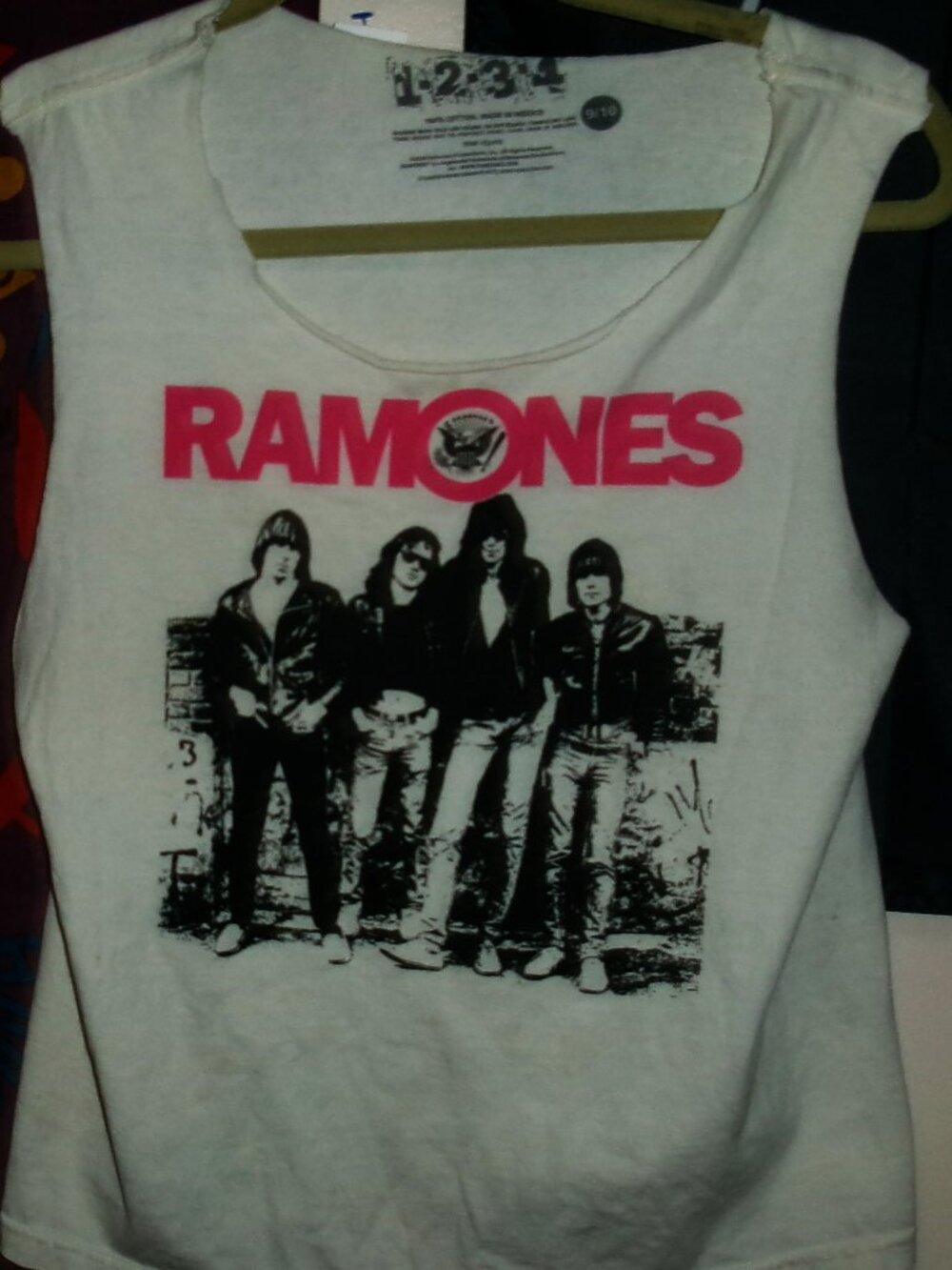 ramones band logo official youth 9-10 m tank top - nyc cbgb punk rock joey marky